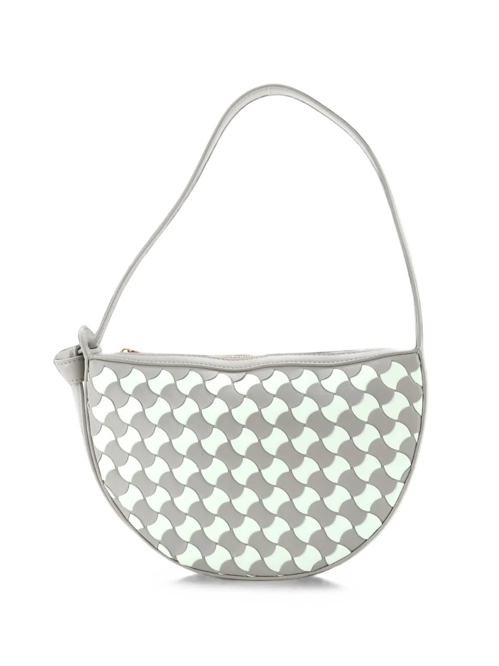 Bottega Veneta Pre-Owned Borsa a spalla Sunrise mini in pelle Pavimento bicolore con motivo a onde - Grigio