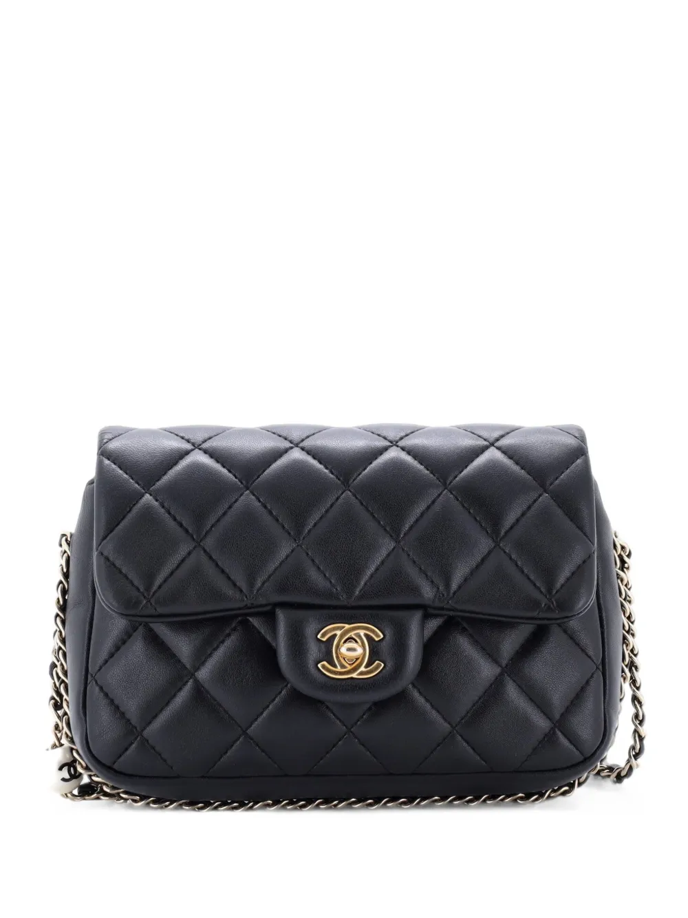 CHANEL Pre-Owned Single Chain Around Flap Bag Quilted Lambskin Small shoulder bag - Schwarz