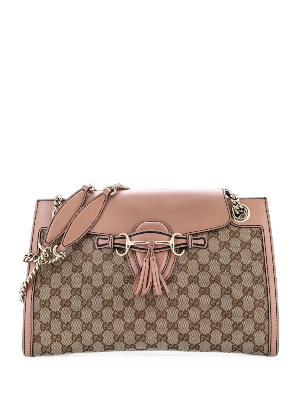 Gucci Pre-Owned Borsa a spalla Emily grande in tela GG e pelle con catena - Toni neutri