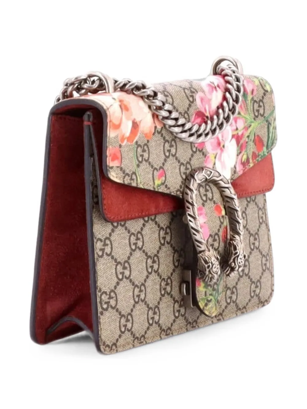 Gucci Pre-Owned Dionysus Bag Blooms Print GG Coated Canvas Mini shoulder bag - Braun