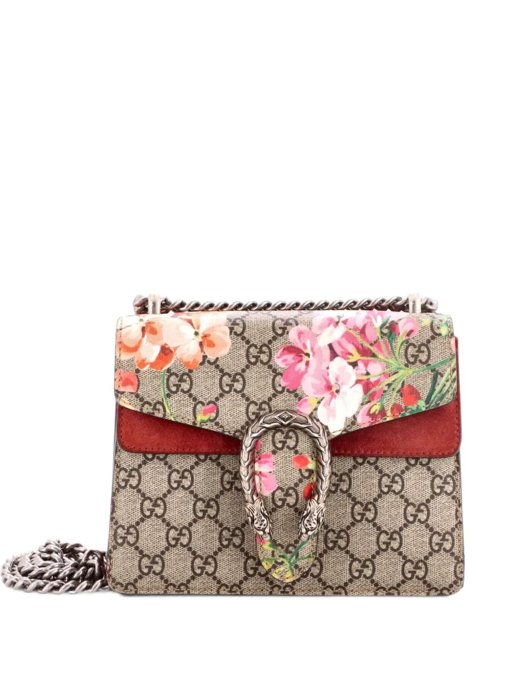 Gucci Pre-Owned Dionysus Bag Blooms Print GG Coated Canvas Mini shoulder bag - Marrone