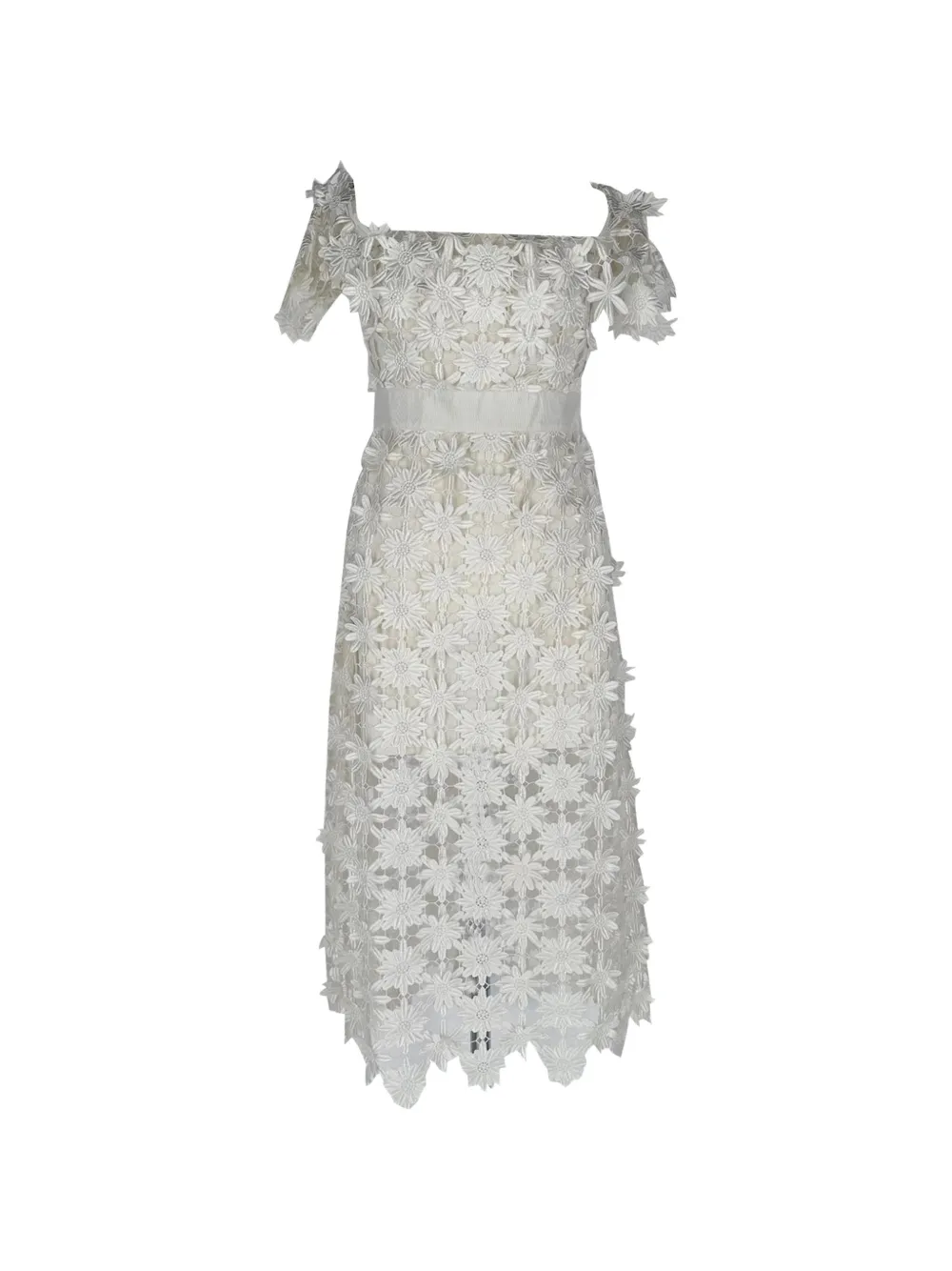 Self-Portrait off-shoulder lace dress - Bianco