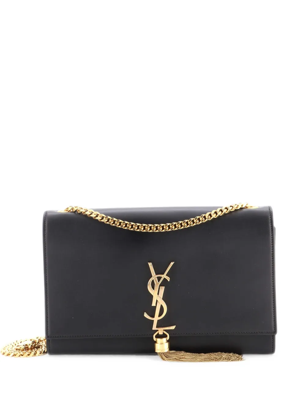 Saint Laurent Pre-Owned Classic Monogram Tassel Leather Medium crossbody bag - Schwarz