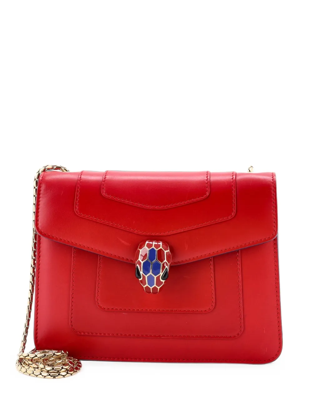 Bvlgari Pre-Owned Serpenti Forever Square Shoulder Bag Leather Small crossbody bag - Rot