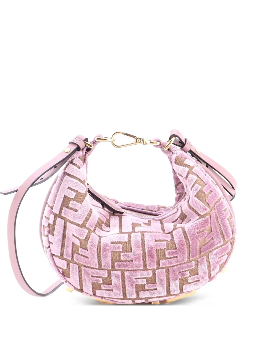 Fendi Pre-Owned Borsa passepartout Fendigraphy mini in velluto jacquard con motivo Zucca - Viola