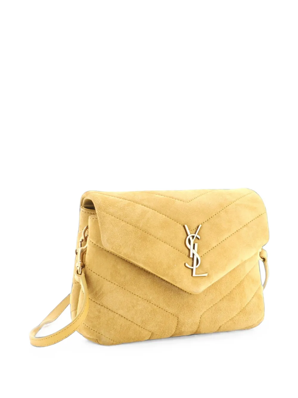 Saint Laurent Pre-Owned Loulou Shoulder Bag Matelasse Chevron Suede Toy crossbody bag - Gelb
