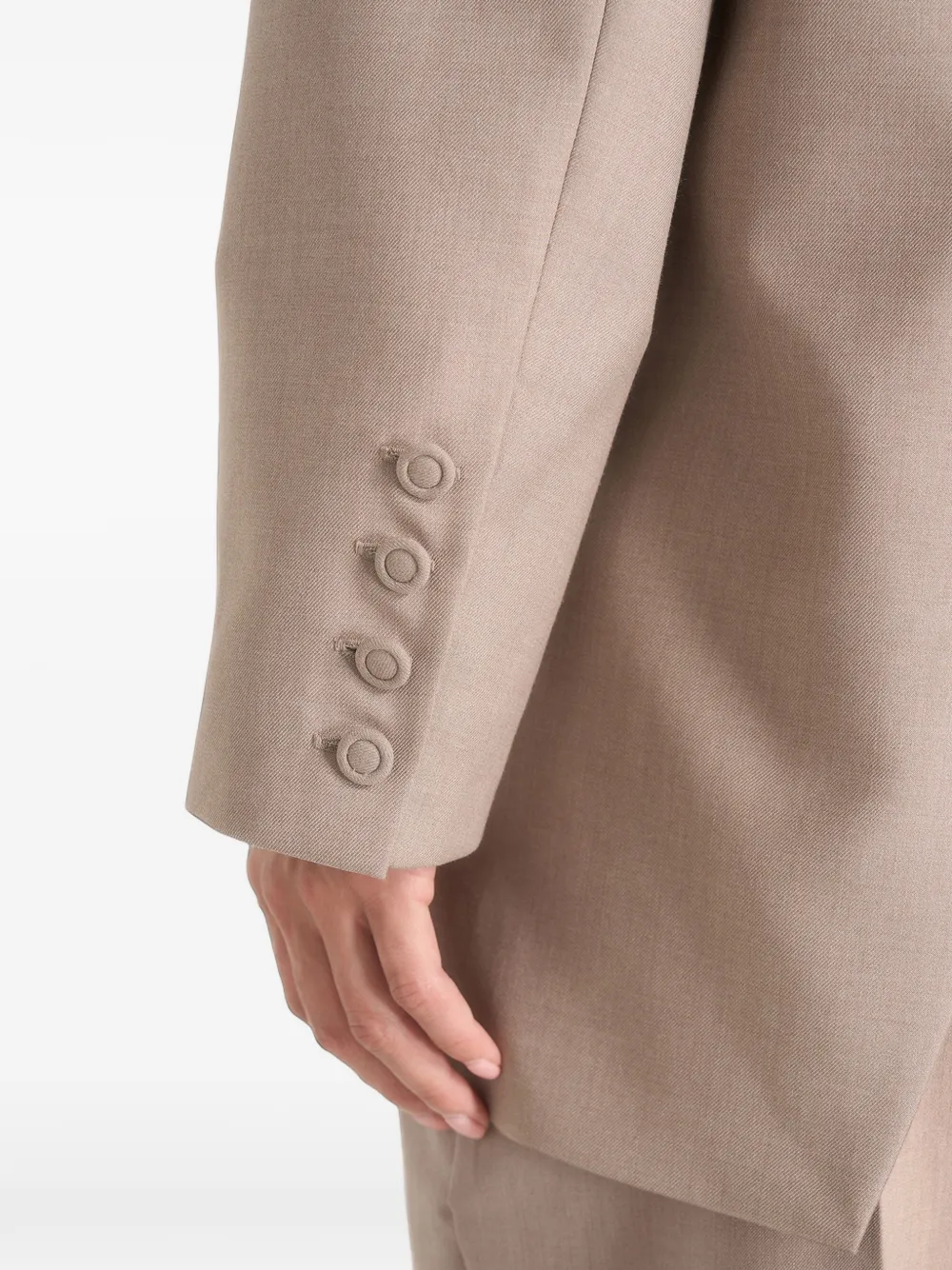 Manière De Voir Elena oversized blazer met open achterkant Beige