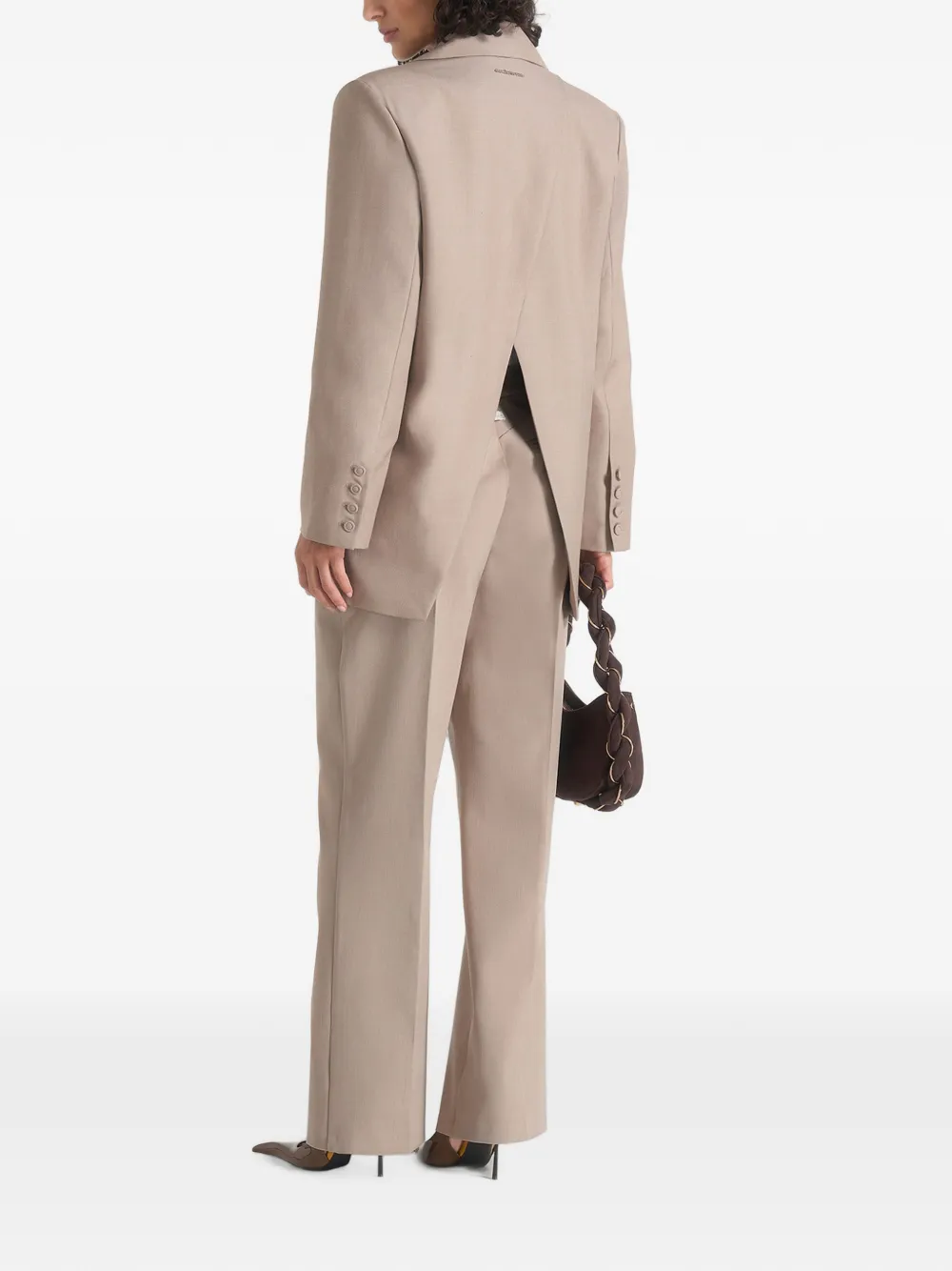 Manière De Voir Elena oversized blazer met open achterkant Beige