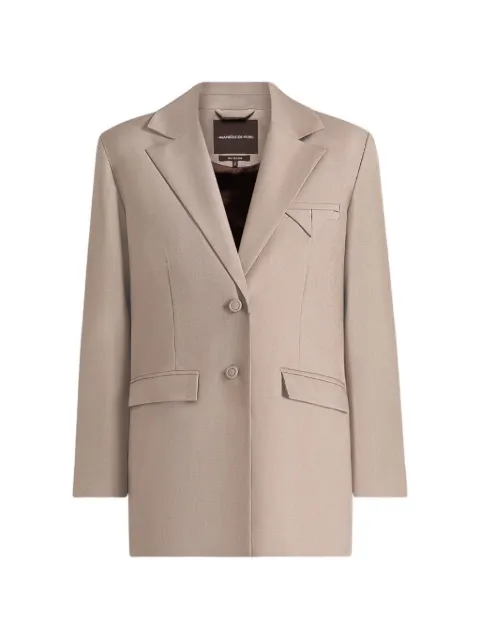 Manière De Voir Elena in taupe oversized open back tailored blazer