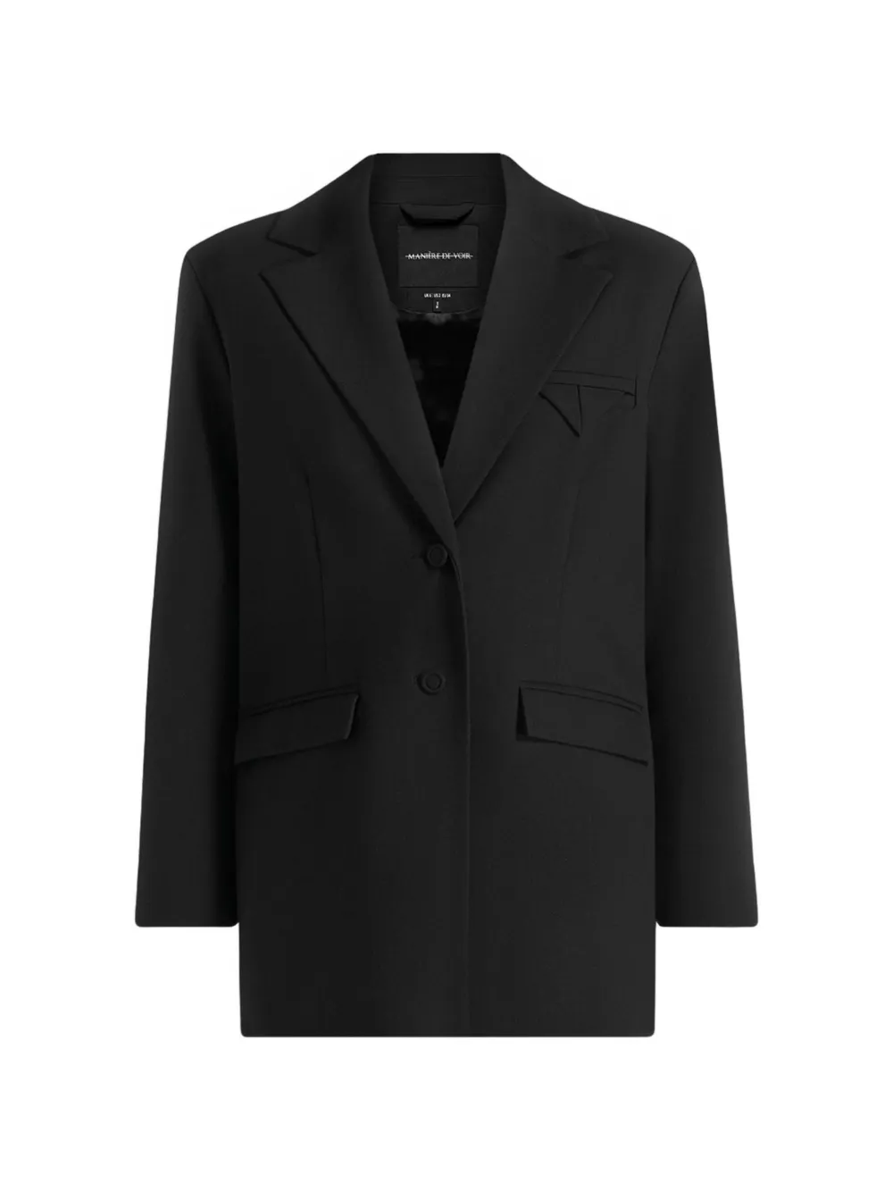 Manière De Voir Elena in black oversized open back tailored blazer - Nero