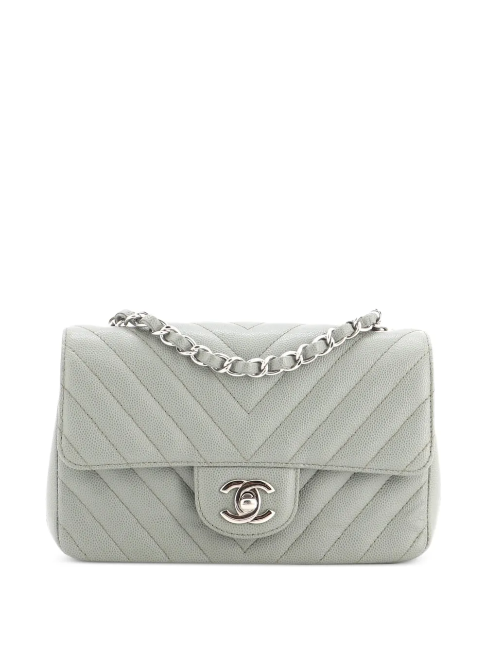CHANEL Pre-Owned Classic Single Flap Bag Chevron Lambskin Mini shoulder bag - Verde