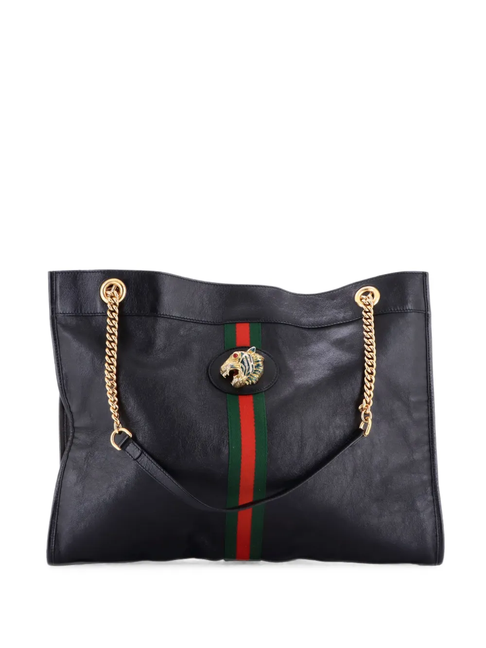 Gucci Pre-Owned Rajah Chain Leather Large tote bag - Schwarz
