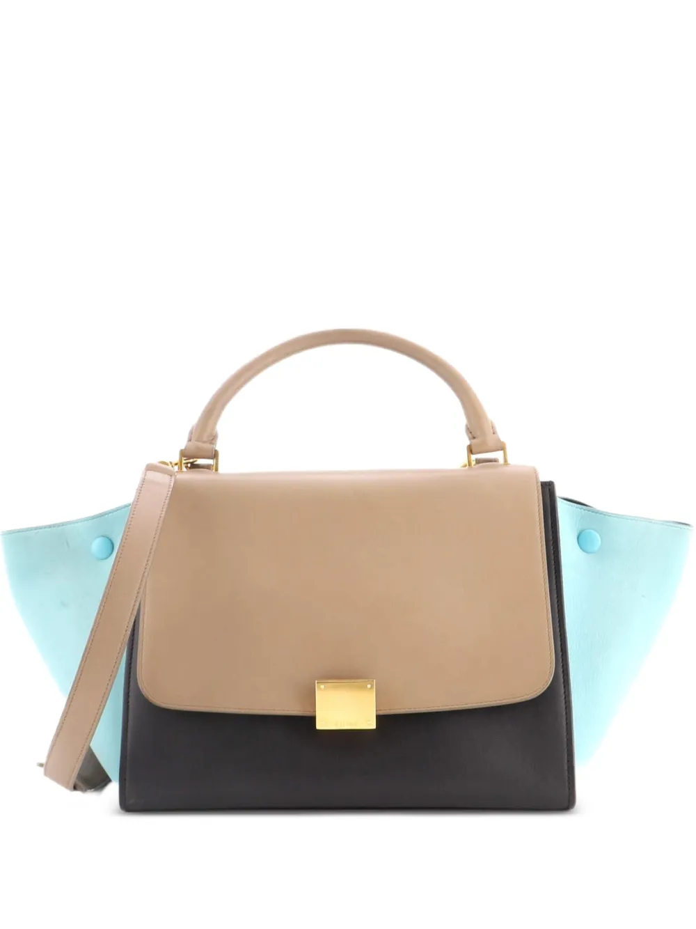 Celine Pre-Owned Borsa a tracolla Trapeze piccola in pelle tricolore - Blu