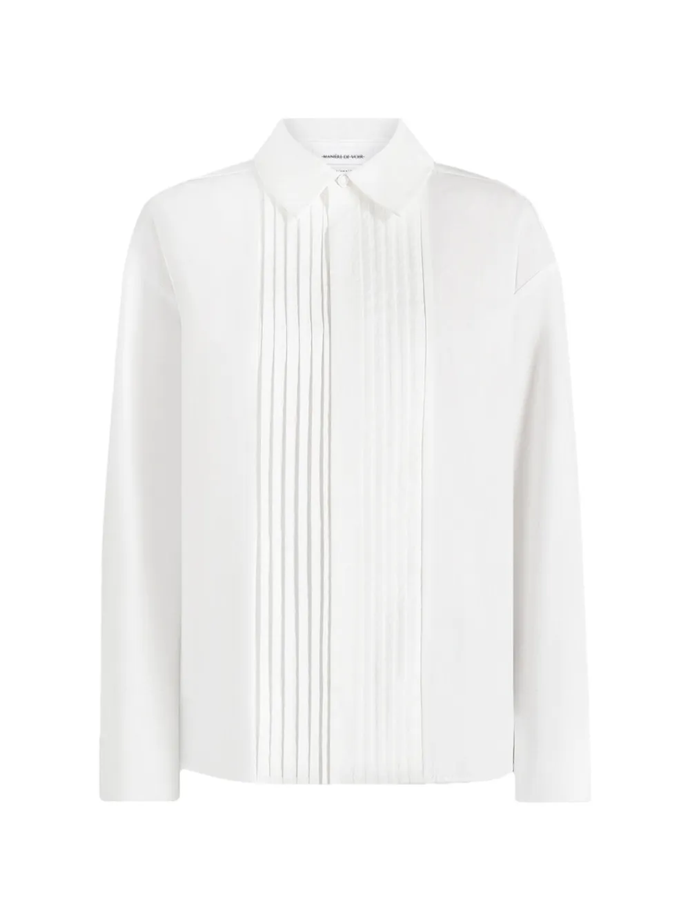 Manière De Voir Hope in white pleated tuxedo cotton shirt with cinch back - Weiß