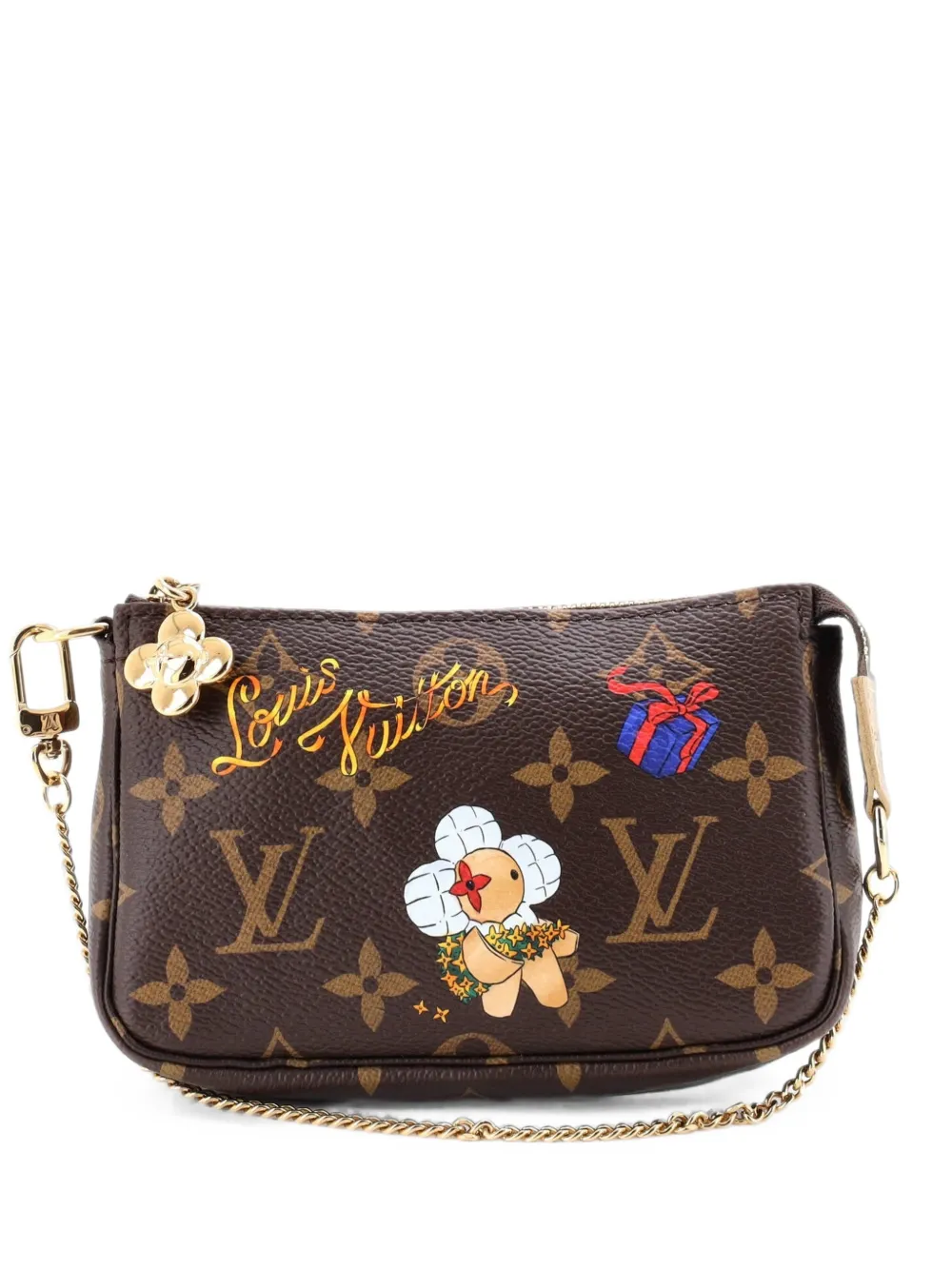 Louis Vuitton Pre-Owned Pochette Accessoires Limited Edition Vivienne Xmas Monogram Canvas Mini clutch bag - Marrone