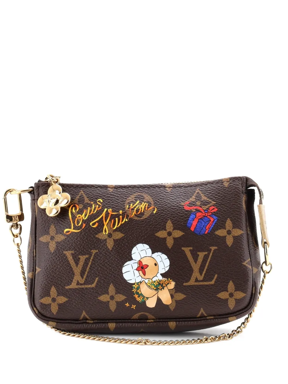 Louis Vuitton Pre-Owned Pochette Accessoires Limited Edition Vivienne Xmas Monogram Canvas Mini clutch bag - Marrone