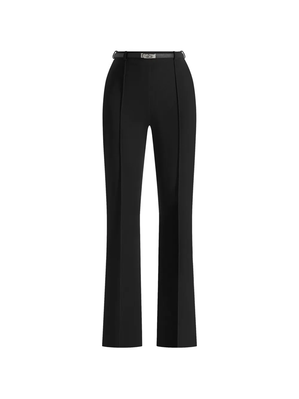 Manière De Voir Quinn in black high-waisted belted fit & flared trousers - Schwarz