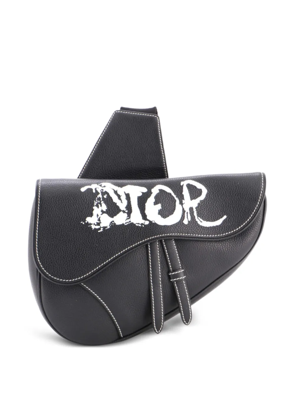 Christian Dior Pre-Owned Peter Doig Saddle Bag Printed Leather Medium crossbody bag - Schwarz