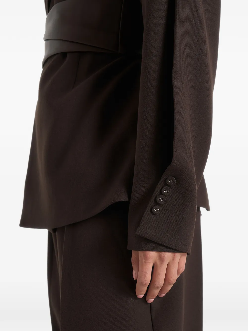 Manière De Voir Marie blazer met rits en ceintuur Bruin