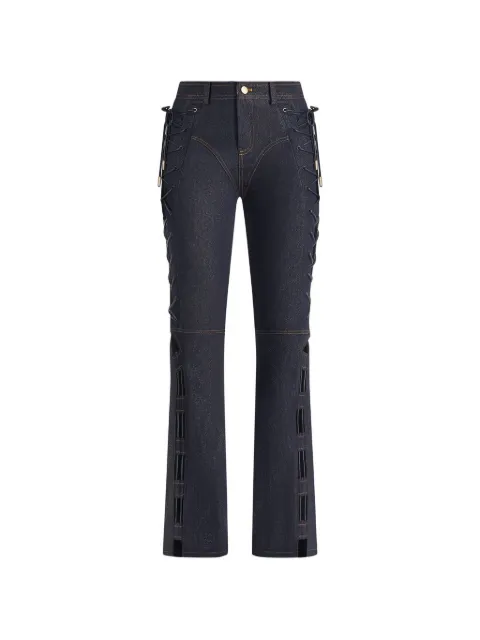 Manière De Voir Ambre in indigo denim lace-up flared jeans