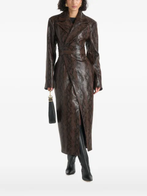 Manière De Voir Esma python asymmetric coat with cinch belt