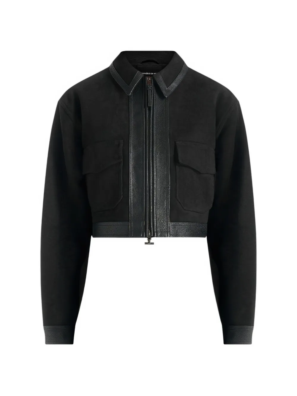 Manière De Voir Denise - suede & pebbled leather jacket - Nero