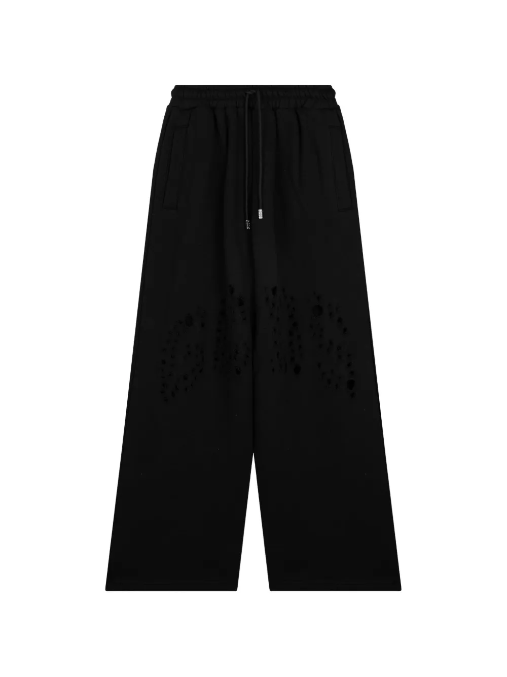 GCDS Pantaloni sportivi laser-cut con logo traforato - Nero