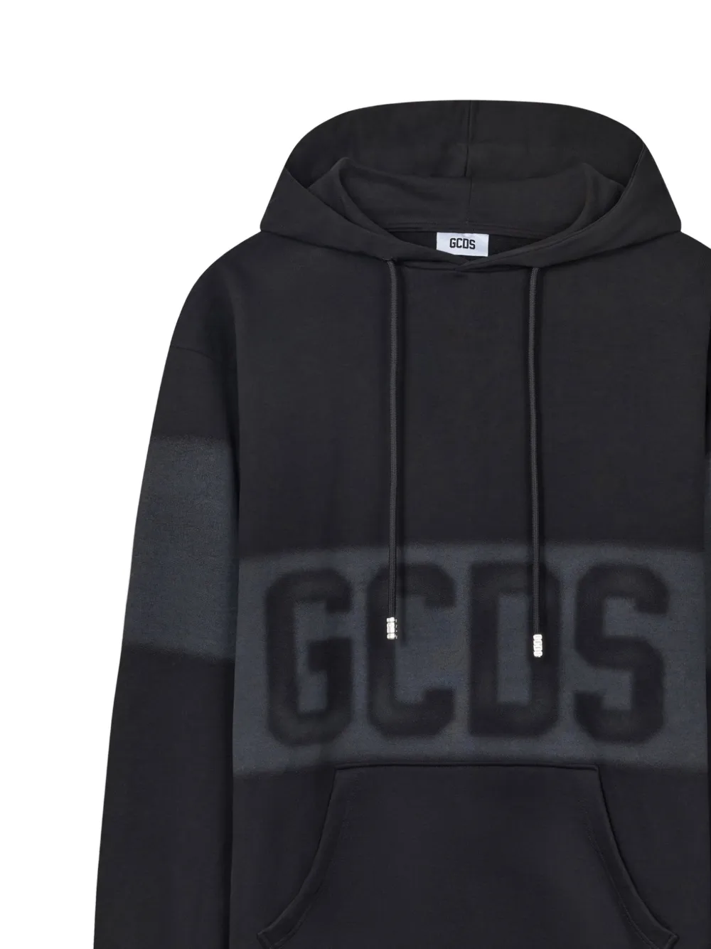 GCDS Hoodie met logoprint en spray-effect Zwart