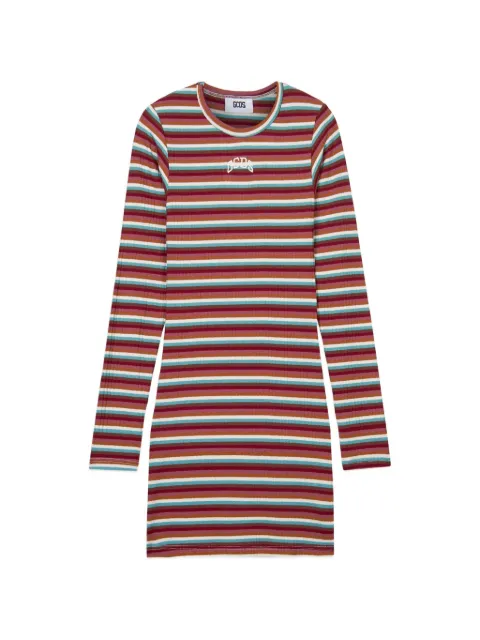 GCDS ribbed-knit striped mini dress