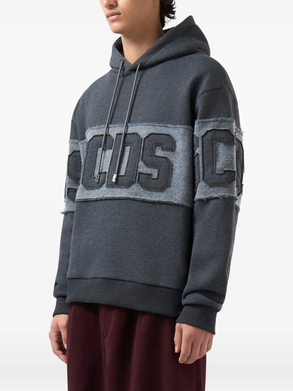 GCDS Hoodie met logopatch Grijs