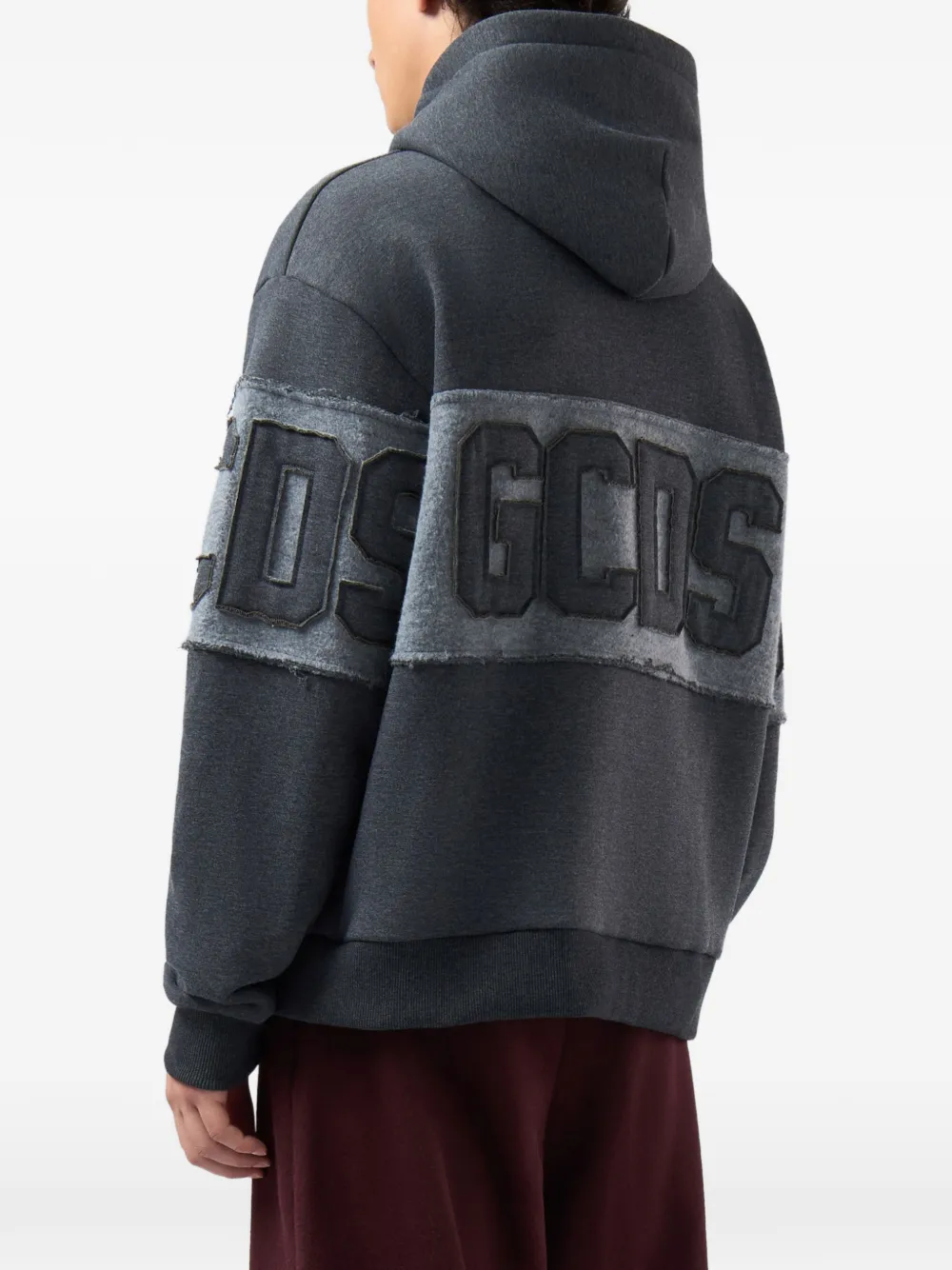 GCDS Hoodie met logopatch Grijs