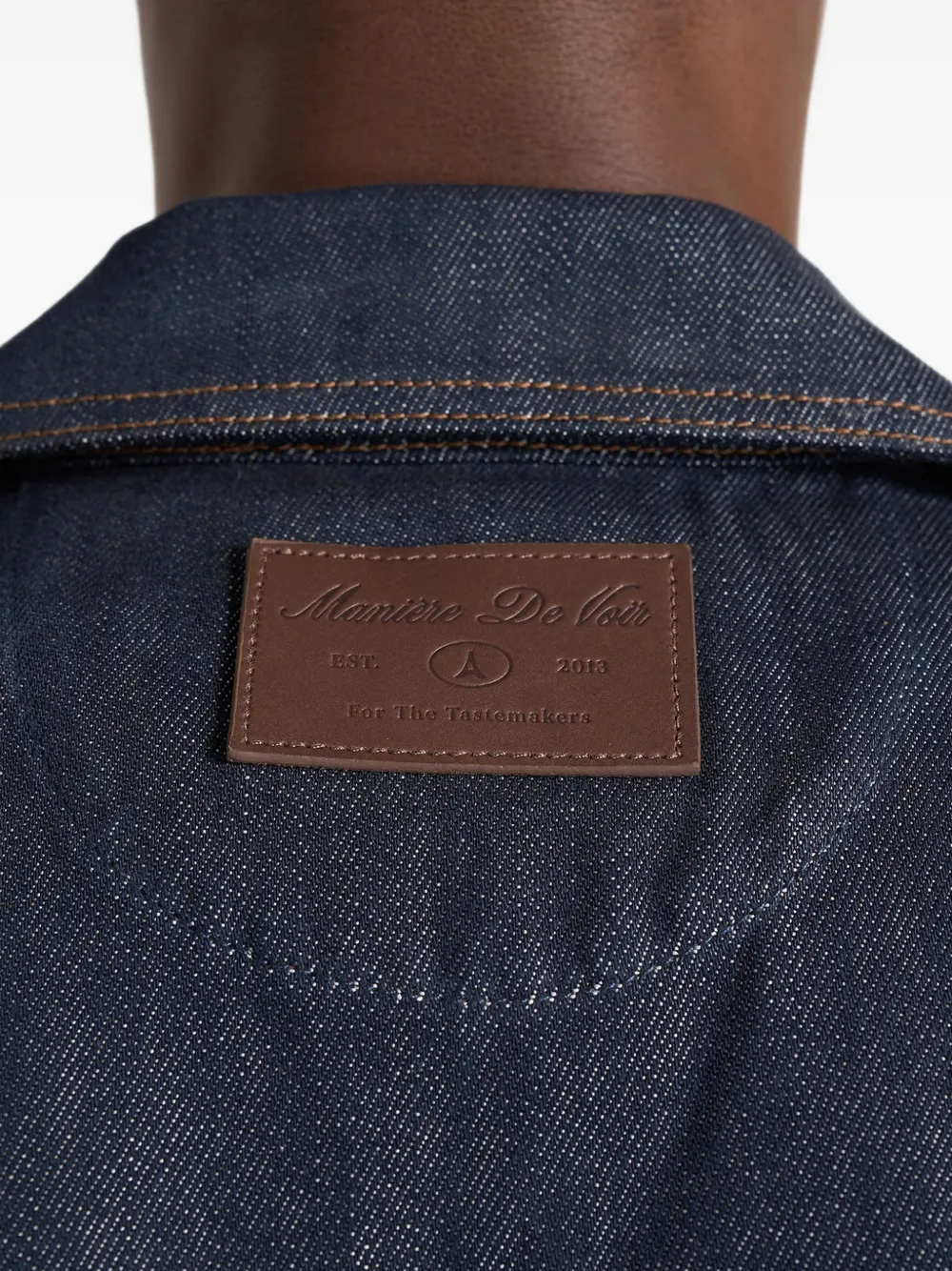 Manière De Voir Abel boxy denim overhemd met dubbele rij knopen Blauw