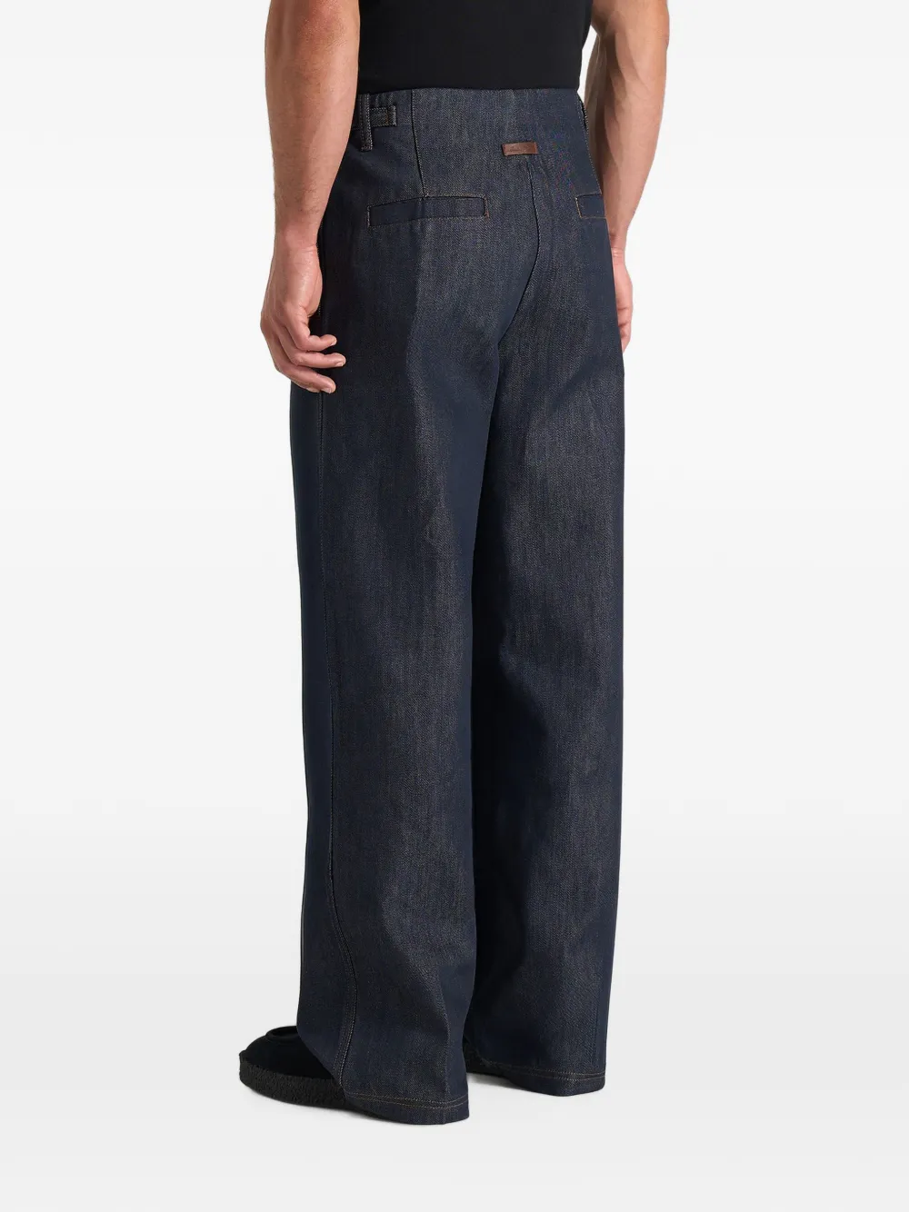 Manière De Voir Lio denim jeans met wijde pijpen en plooien Blauw