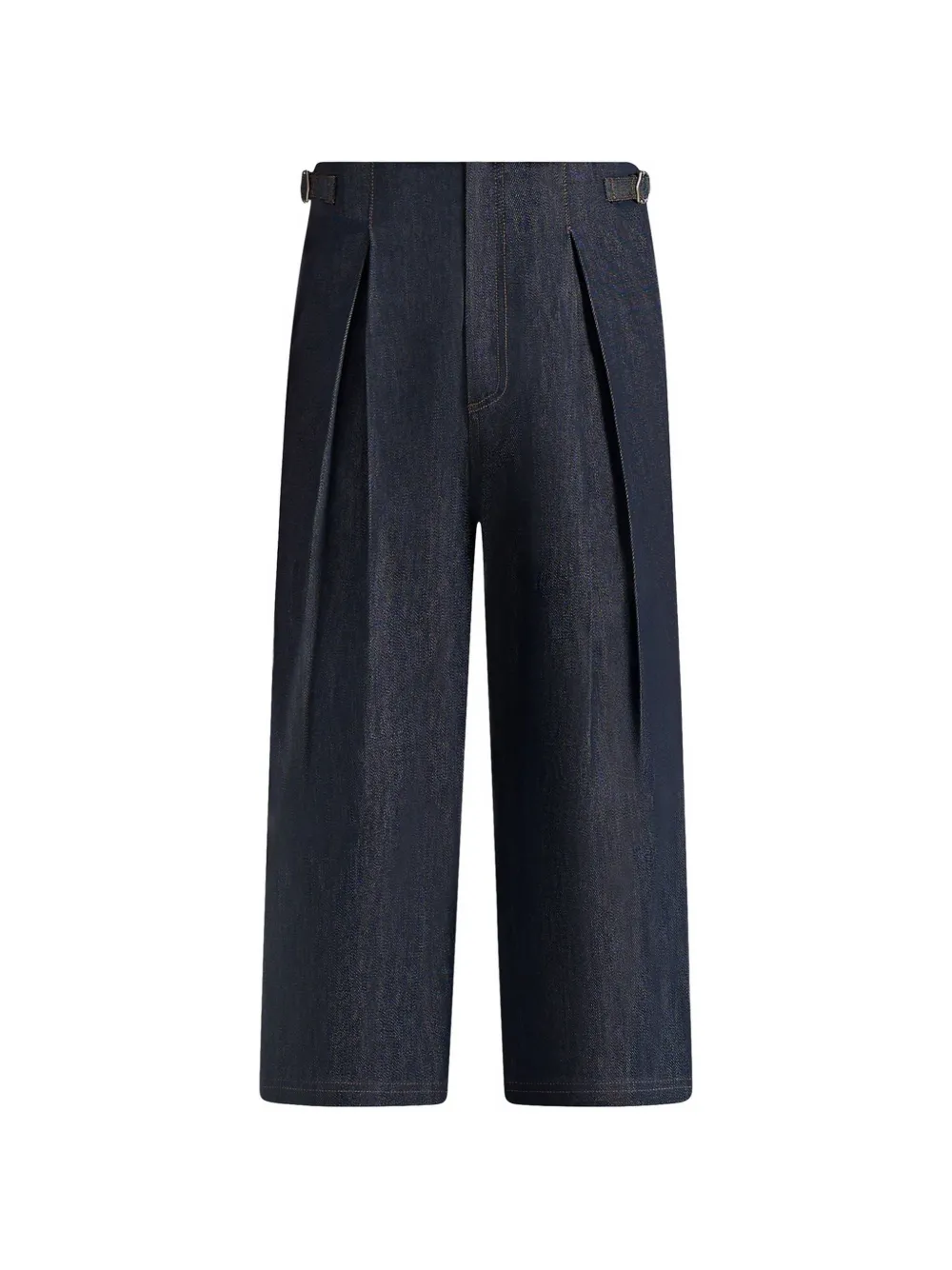Manière De Voir Lio box-pleat wide-leg denim jeans in indigo - Blu