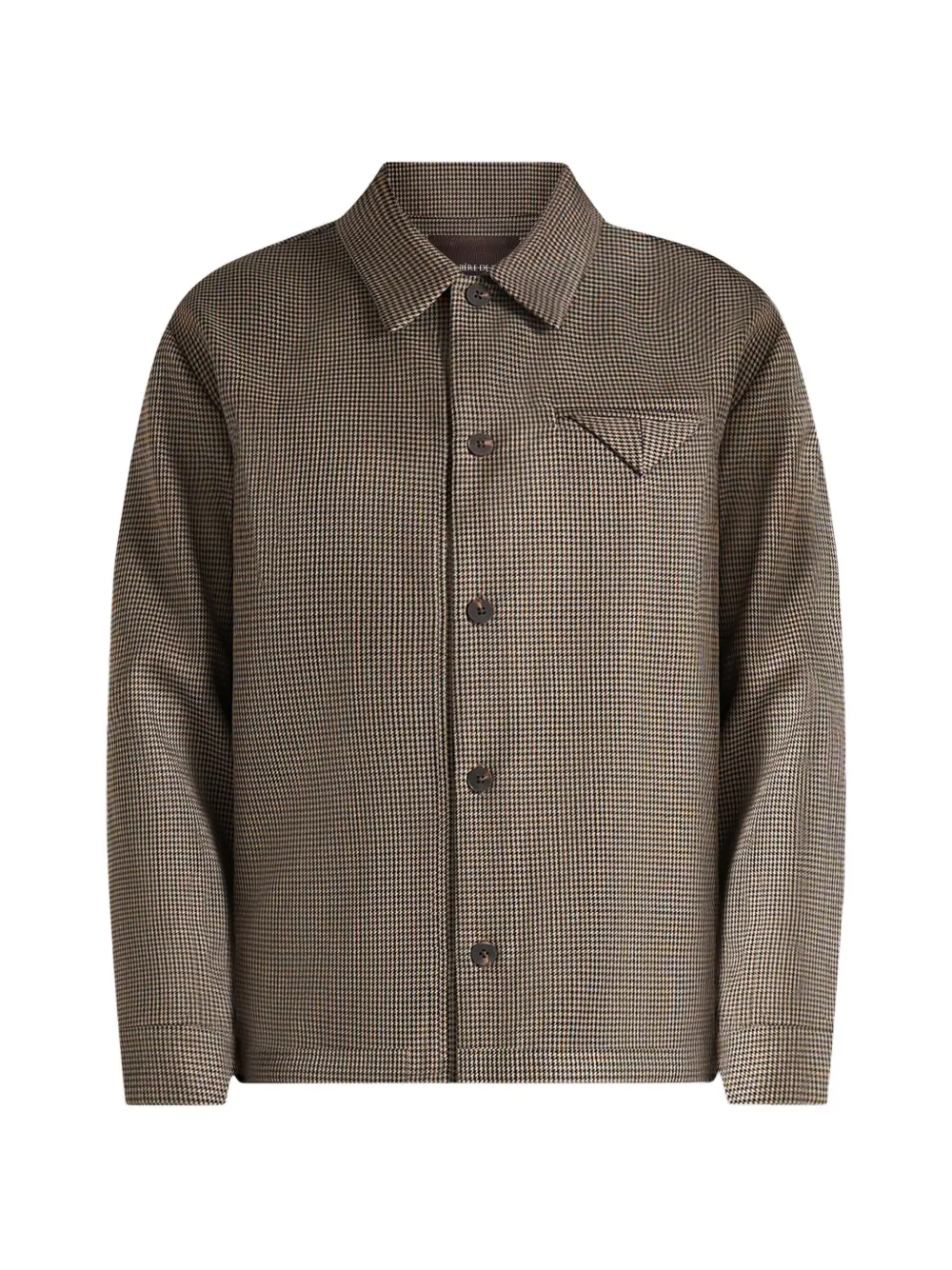 Manière De Voir Leo houndstooth overshirt in brown - Marrone