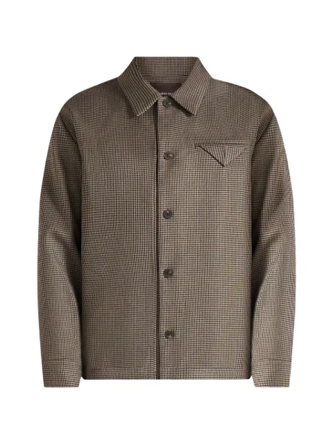 Manière De Voir Leo houndstooth overshirt in brown