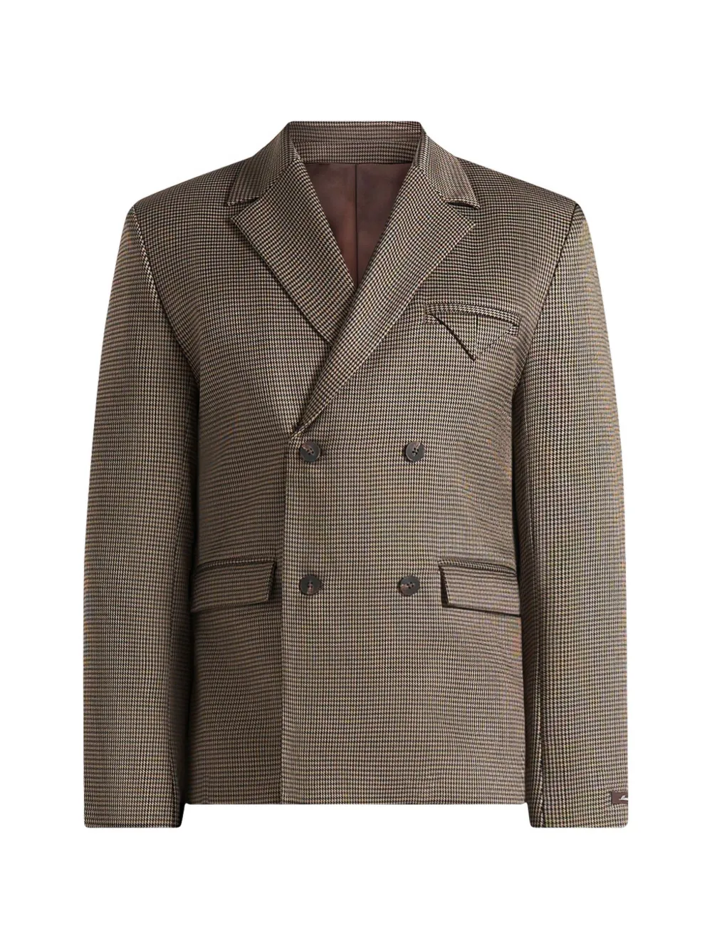 Manière De Voir Didier houndstooth double-breasted blazer in brown - Marrone