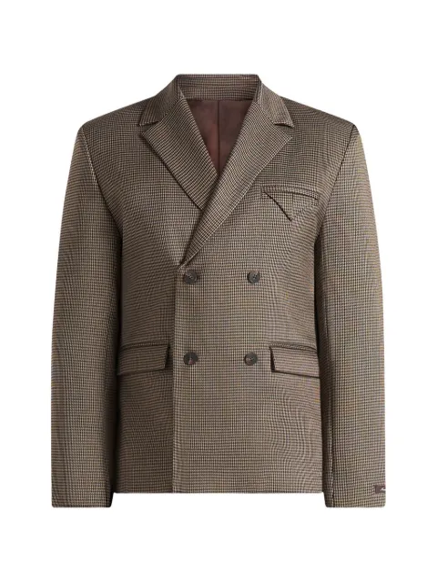Manière De Voir Didier in brown houndstooth double breasted suit blazer