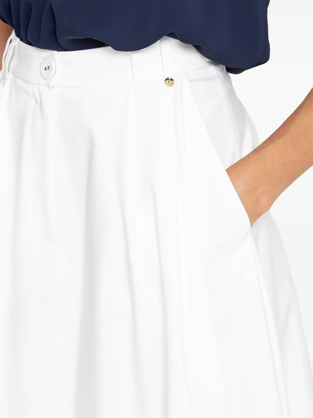 NISSA High waist midi-rok Wit