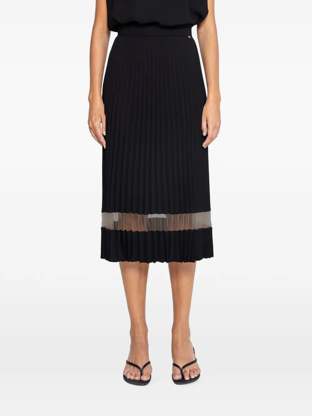 NISSA pleated midi skirt - Schwarz