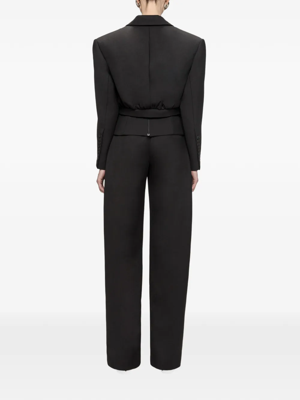 NISSA Cropped gesmockte blazer Zwart