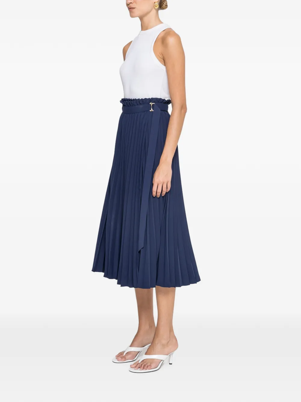 NISSA High waist plooirok Blauw