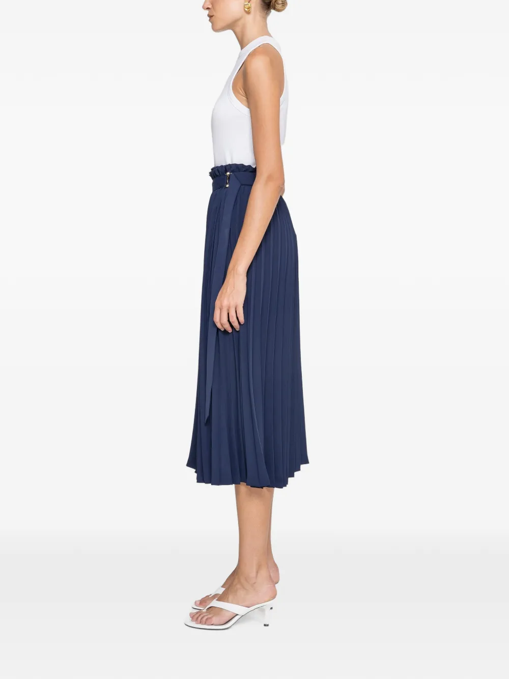 NISSA High waist plooirok Blauw