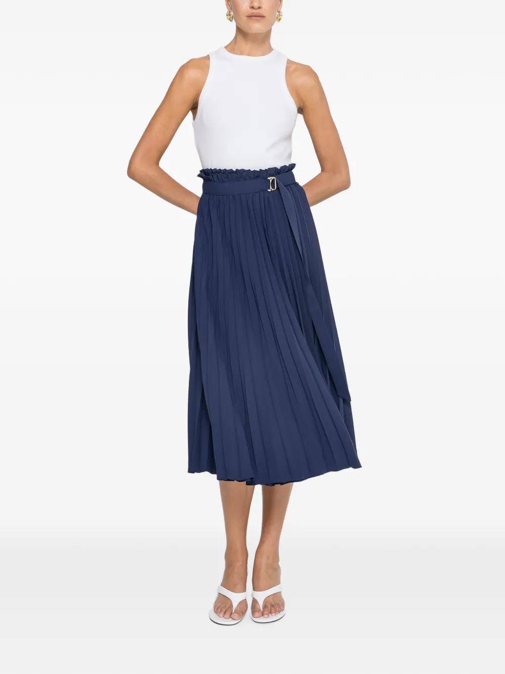 NISSA High waist plooirok Blauw
