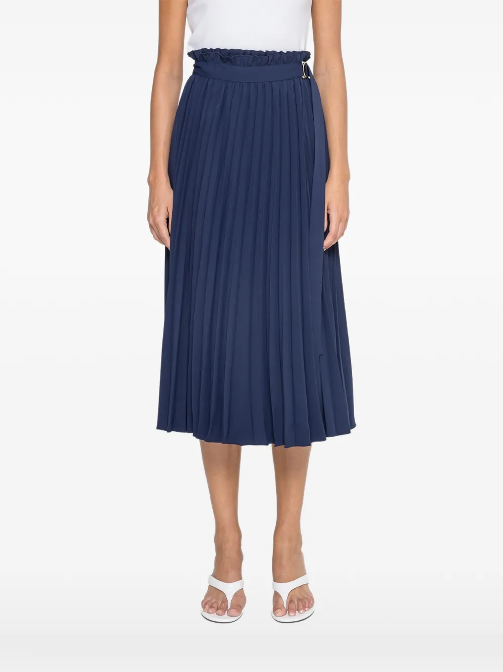 NISSA pleated high-waisted skirt - Blu