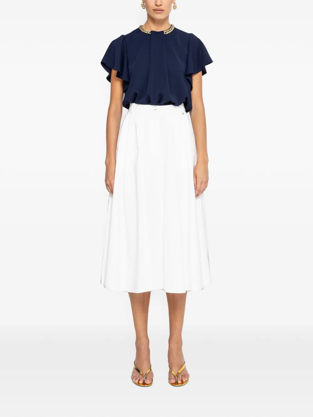 NISSA Top met kettingdetail Blauw