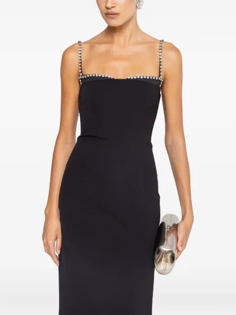 NISSA crystal-detail fitted midi dress