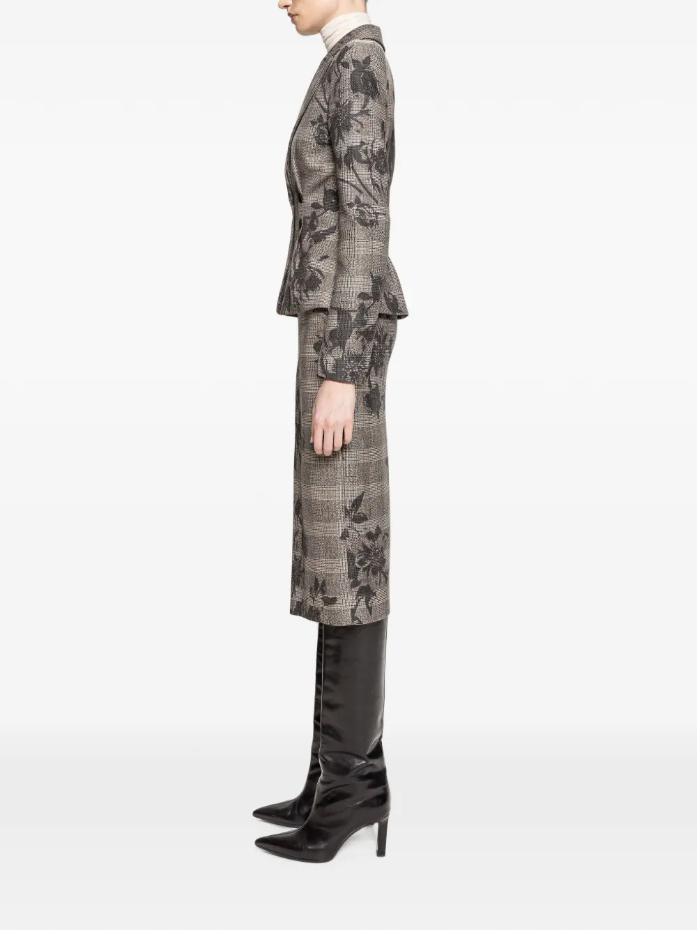 NISSA High waist midi-rok Grijs