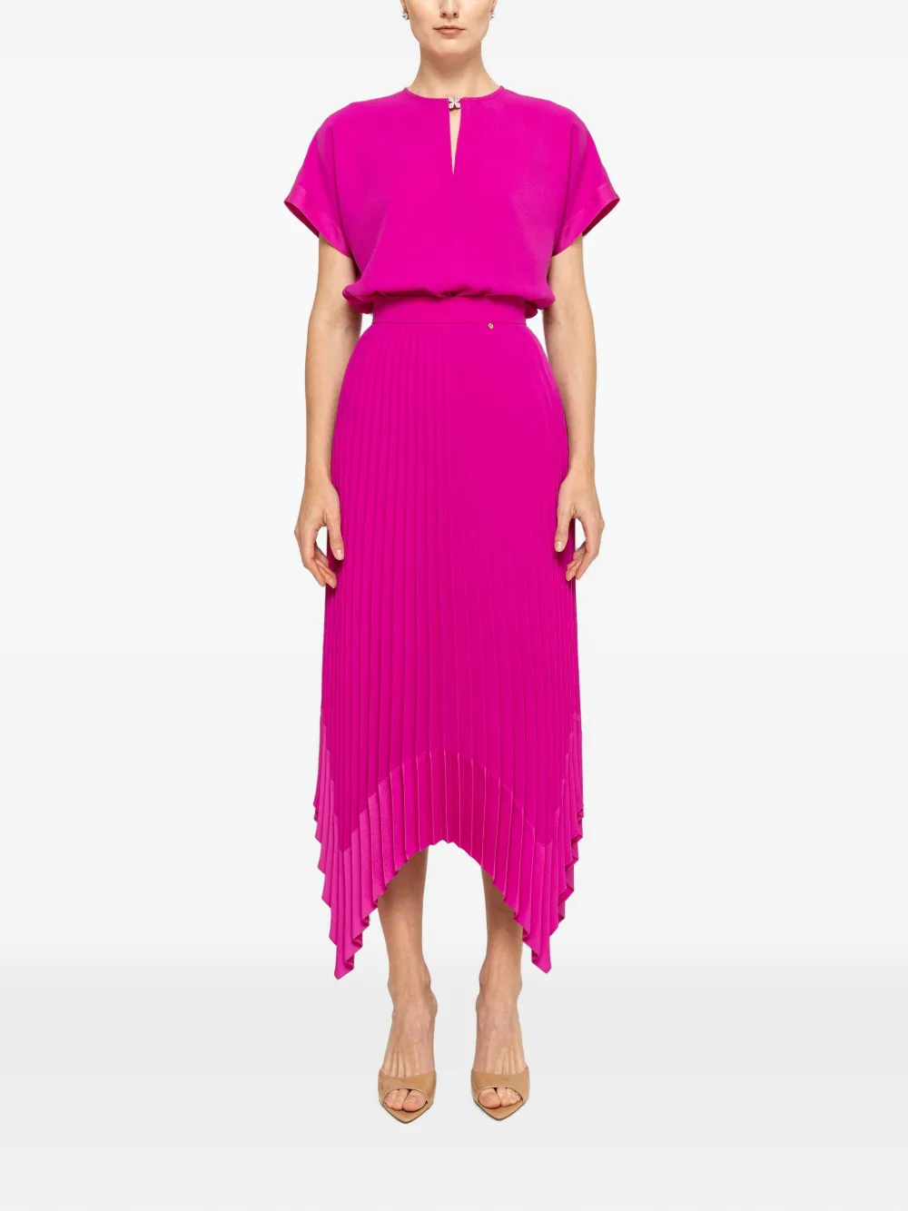 NISSA Midi-plooirok Roze