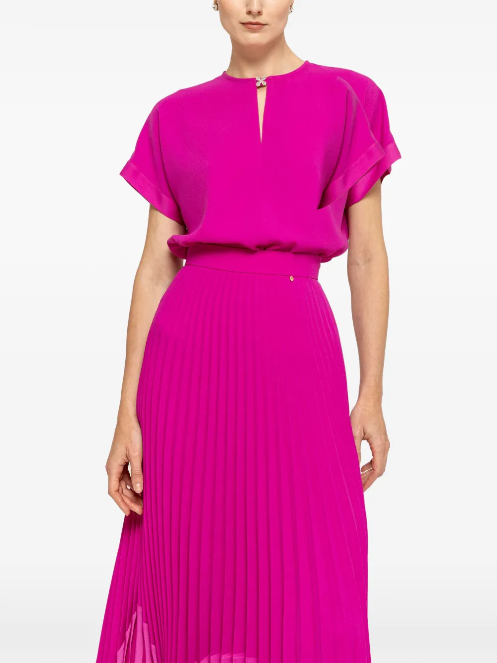 NISSA Midi-plooirok Roze